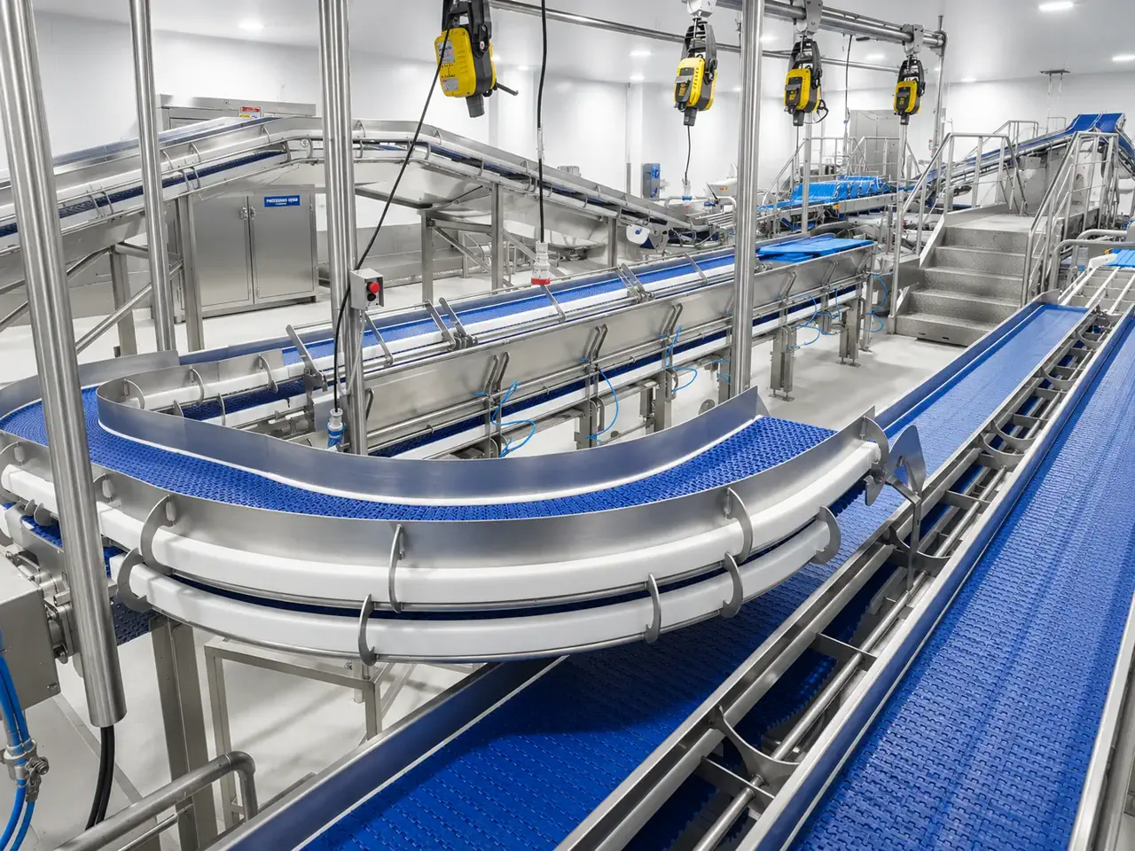 Cinta transportadora curva fabricada por AQUAINOX